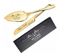 Mandore Designs Personalised Engraved Wedding Big Cake Server and Slicer Set for Bride & Groom - Customised Names, for Newlyweds, Weddings, Anniversaries, and Special Occasions