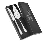 Mandore Designs Personalised Engraved Wedding Cake Server and Slicer Set for Bride & Groom - Customised Names, for Newlyweds, Weddings, Anniversaries, and Special Occasions