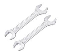 Mandouer 15mm x 17mm Double Open End Spanner, Galvanised Metric Wrench | Galvanised steel, rust-resistant and durable, ideal for car repair, furniture assembly, home DIY projects (2-piece)