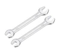 Mandouer 2pcs Small Spanner Set, 6mm × 8mm Double Open End Wrench, Galvanised Threaded Steel Metric Spanner for Bike Repair, Household Appliances and DIY Projects