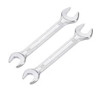 Mandouer 2pcs Spanner Set, 12mm × 13mm Double Open End Wrench, Galvanised Threaded Steel Metric Spanner for Automotive Repair, Machinery and Equipment Maintenance