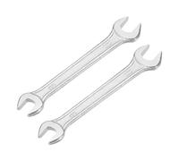 Mandouer 2pcs Spanner Set, 9mm × 11mm Double Open End Wrench, Galvanised Threaded Steel Metric Spanner for Automotive Repair, Plumbing and General Maintenance