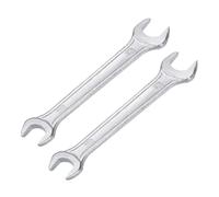 Mandouer 2pcs Spanner Set, Metric 11mm × 13mm Spanner, Galvanised Threaded Steel Double Open End Wrench for Furniture Assembly, Automotive and DIY Projects