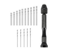 Mandouer 31pcs Hand Drill Set with Precision Pin Vice, Mini Drill Bits (0.5-3.0mm) for Crafts, Resin, and Jewellery Making