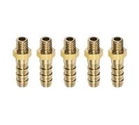 Mandouer 5Pcs M6x1 Male to 6mm Barb Brass Hose Fitting Adapter | Brass hose connector, metric threaded adapter, corrosion resistant, leak-free seal for water air oil gas