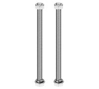 Mandouer M10x180mm Hex Head Bolts and Nuts Kit with Washers, SS304, 2 Sets | 304 stainless steel fully threaded, includes flat lock washers, corrosion resistant for machinery, DIY, home repair