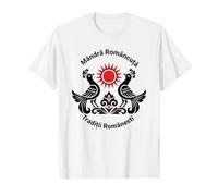Mandra Romancuta Romanian Folk Art Birds Sun Traditional T-Shirt