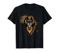 Mandrill Face Africa Map Tribal African Roots T-Shirt