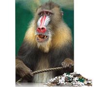 Mandrill Monkey Wildlife Jigsaw Puzzles Puzzle for Adults Kids. 1000 Pieces Great Gifts Challenge Toy Educational Game Home Decoration for Educational Games Gifts 1000pcs (75x50cm)