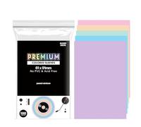 Mandu Deco Colored Kpop Photocard Sleeves 5 Color Pastel Rainbow Pack Card Protector PVC Free and Acid Free Shield Cover - 61x91mm (100 Sleeves per Pack)