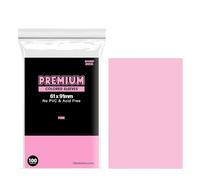 Mandu Deco Colored Kpop Photocard Sleeves Card Protector PVC Free and Acid Free Shield Cover - 61x91mm (100 Sleeves per Pack) (Pink)