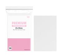 Mandu Deco Kpop Photocard Sleeves Clear Polypropylene Card Protector for Albums Photocards, PVC Free and Acid Free, 100 Sleeves per Pack (61x91mm for Double sleeving)