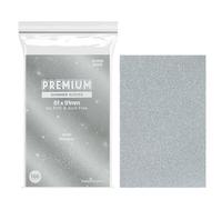 Mandu Deco Kpop Photocard Sleeves Silver Shimmer Glitter Polypropylene Card Protector for Albums Photocards, PVC Free and Acid Free, 100 Sleeves per Pack (61x91mm for Double sleeving)