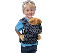 manduca Doll Carrier, Wearable Baby Carrier Toy for Dolls and Soft Toys, Back or Front-Wearing Baby Doll Carrier Made from Organic Cotton, One Size, Zebra