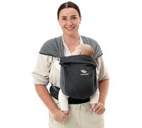 manduca Twist - Baby Sling - Light and Easy Baby Carrier with Kangaroo Bag and Soft Belly Belt - for Newborns from Birth up to 15 Kg - Organic Cotton, Anthracite Black