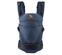 manduca XT Baby Carrier, Adjustable Seat, Expands from Newborn to Toddler Carrier, Organic Cotton Baby Sling with 3 Carrying Options, Denim Blue/Toffee