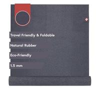 Manduka eKO SuperLite Yoga Mat 79" - 1.5mm | Natural Rubber | Foldable & Travel Friendly | Soft Textured Surface | Eco-friendly | Charcoal 79 x 26 inches