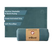 Manduka eQua Yoga Hand Towel - Quick Drying Microfiber, Lightweight, Yoga Accessories Easy for Travel, 16 Inch (40cm), Sage Solid
