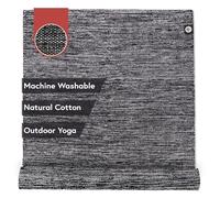 Manduka Shala Yoga Rug 71" - Outdoor Yoga & Meditation | Foldable & Machine Washable | Natural Cotton | Handmade | 71 x 26 inches | Black Heather