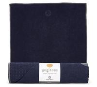 Manduka Yogitoes Yoga Towel - Rubber Grip Dots Non-Slip Bottom, Quick Dry Fitness Towel for Hot Yoga, Pilates, Exercise - 79 Inch, Midnight