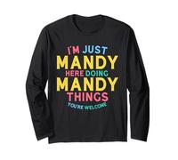 Mandy Here Doing Mandy Things Funny Mandy Name Long Sleeve T-Shirt