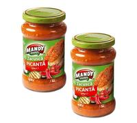 Mandy Zacusca Picanta 250g | Spicy Zacusca Jarred Cooked Food | Ideal Condiment for Chutneys, Pickles, Fresh Bread & Savoury Biscuits | Elevate Snacking & Mealtime (Spicy ZACUSCA 300g, 2 Pack)