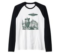 Mane Animal Broad-Brim Hat UFO Arid Landscape Art Raglan Baseball Tee