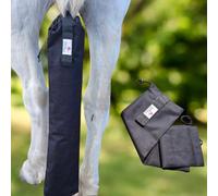 MANE & STABLE Premium Waterproof Horse Tail Bag - Adjustable Lined Protective Slip On Horse Tail Wrap - Quick Release Tail Guard for Braided/Loose Horse Tails. 31.5" Long. Black/Feathers (Solid)
