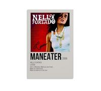 Maneater by Nelly Furtado Poster Wall Art Canvas Cover Aesthetic Vintage Poster Decorative Painting for Living Room Bed Room 12x18inch(30x45cm) Unframe-style