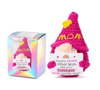 MaNeaz Handmade Knitting Wool Gnome Gift Mum Birthday Gifts for Mum Crochet Heart Lucky Charm Mother's Day Gifts