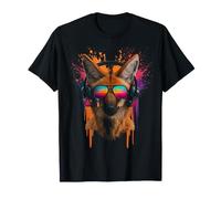 Maned Wolf Lover Headphone Sunglasses Design T-Shirt