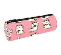 Maneki Neko Cats Pen Pencil Case Coin Purse Cosmetic Makeup Bag for Student Stationery School Office Storage
