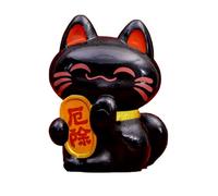 Maneki Neko Figurine - Charm Cat, Mini Fortune Statue | Wealth Attraction Display Figure, Collectible Symbolic Decor Ornament with Waving Arm for Home Shelf Altar Arrangement