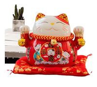 Maneki Neko Figurine, Fortune Cat Figurine, Decorations 4.5 Inch Ceramic Fortune Cat Ornaments