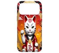 Maneki Neko Lucky Cat Front & Elegant Geisha Back Case for iPhone 17 Pro Max