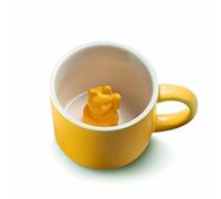 Maneki Neko Lucky Mug Deep Yellow | Cup with Lucky Cat Lucky Cat Coffee Mug Tea Mug