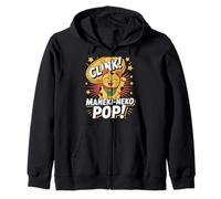 Maneki Neko Pop Pop Culture Japanese Aesthetic Zip Hoodie