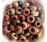 Manekieko 15 Pcs Natural Red Jasper Large HoleLoose Stone Rondelle Beads Crystals and Healing Stones,6mm DIY-Jewelry Makings