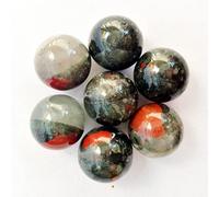 Manekieko 7 Pcs Natural African Bloodstone 2cm Crystal Sphere Ball Set,Feng Shui Chakra Aura Home Desk Decor Decorative Collection