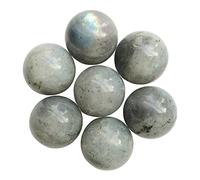 Manekieko 7 Pcs Natural Moonstone 2cm Crystal Sphere Ball Set,Feng Shui Chakra Aura Home Desk Decor Decorative Collection