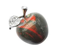 Manekieko Natural Africa Bloodstone Apple Crystals and Healing Stones Figurines Collectibles,3cm Room Decor Christmas Decorations Office Gifts