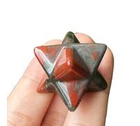 Manekieko Natural African Bloodstone Merkaba Crystal Protection Sacred Meditation Energy Healing Chakra,25mm Hexagonal Star Crystals and Healing Stone