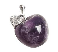 Manekieko Natural Amethyst Apple Crystals and Healing Stones Figurines Collectibles,3cm Room Decor Christmas Decorations Office Gifts