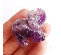Manekieko Natural Amethyst Elephant Pocket Crystals and Healing Stones Figurine,1.5 Inches Room Decor Gemstone Collectibles