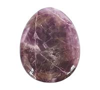 Manekieko Natural Amethyst Water Drop Chakra Thumb Worry Stone,Stress Relax Healing Reiki Crystal Pocket Palm Stones