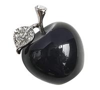 Manekieko Natural Black Obsidian Apple Crystals and Healing Stones Figurines Collectibles,3cm Room Decor Christmas Decorations Office Gifts