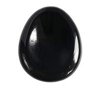 Manekieko Natural Black Obsidian Water Drop Chakra Thumb Worry Stone,Stress Relax Healing Reiki Crystal Pocket Palm Stones