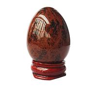Manekieko Natural Golden Swan Egg-Shape Meditation Chakra And Home Decor Balancing Gemstone and Crystals Figurines Kit,35 * 50mm Reiki Healers And Yoga Practioner With Wooden Stand