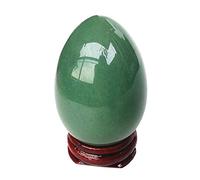 Manekieko Natural Green Aventurine Egg-Shape Meditation Chakra And Home Decor Balancing Gemstone and Crystals Figurines Kit,35 * 50mm Reiki Healers And Yoga Practioner With Wooden Stand