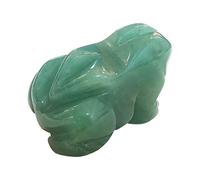 Manekieko Natural Green Aventurine Frog Crystals and Healing Stone Figurines,38mm Hand Carved Pocket Animal Room Decor Gemstone